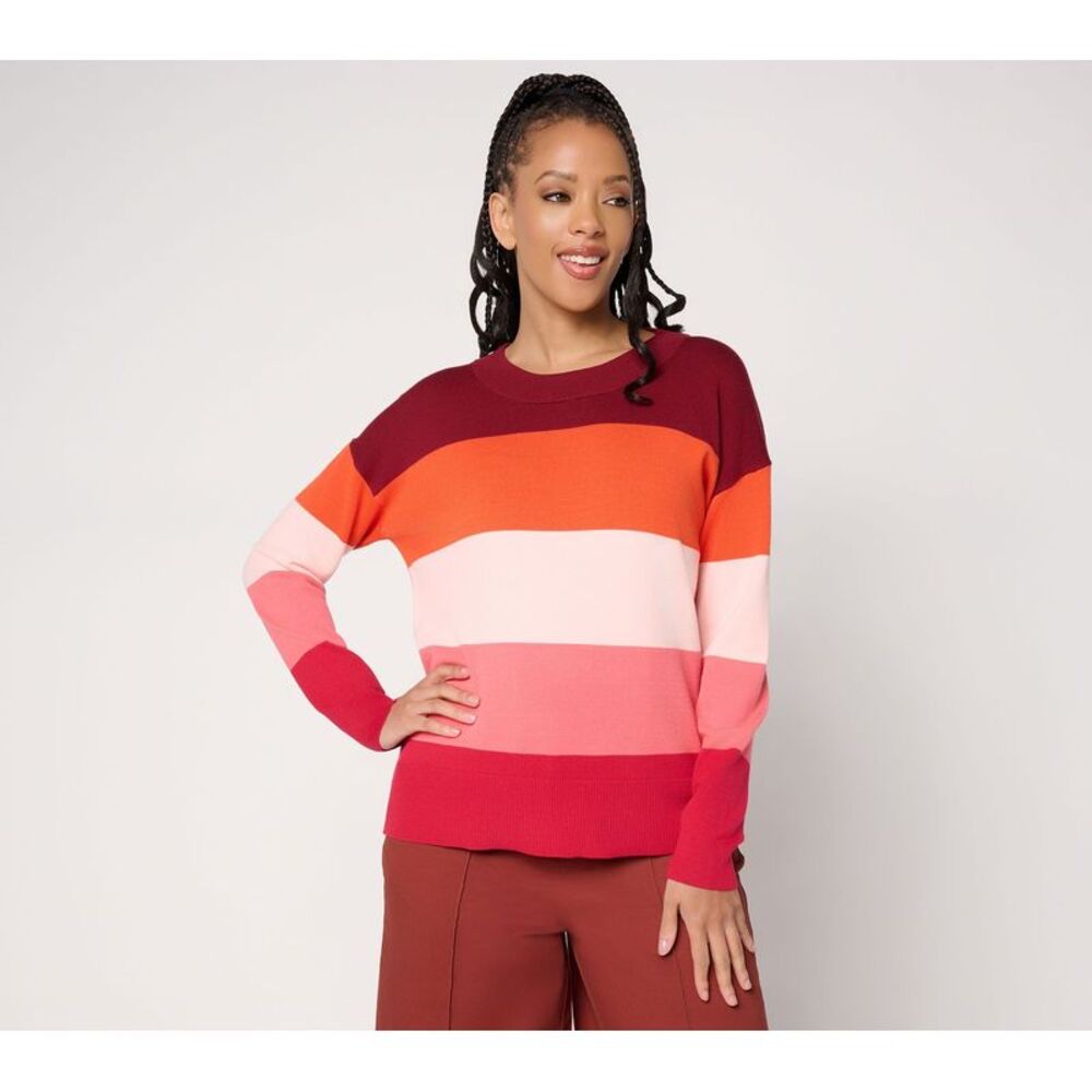 Carla Rockmore Collection Women's Top Sweater Sz L Make Multi-colored